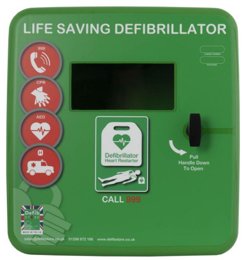 4000 Green Polycarbonate Defibrillator Cabinet Unlocked with Heater and LED Light