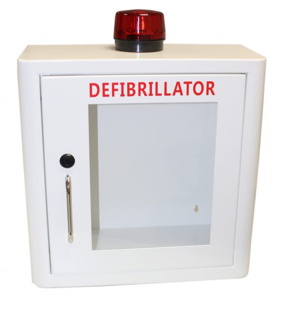 Indoor White Defibrillator Cabinet with strobe and Alarm