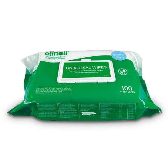 Clinell Universal Wipes - 100 per pack
